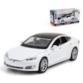 Pikkukuva 2 / 5: 1:32 Tesla Model S -metallivaluauto, painevalettu leluauto, ääni- ja valotoiminnolla, lasten lelu, lahja pojalle (laatikossa) Model S White