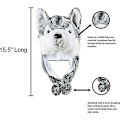 Miniatyrbillede 3 af 4: Husky Timber Wolf Plysdyr Vinterhue Varm Vinter (kort)