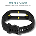 Miniatyrbilde 4 av 5: 3 stk myke silikonbånd for Garmin Vivosmart 5-stropper, erstatningssportsstropper i fargerik design for Vivosmart 5-armbånd, svart-hvitt-blått