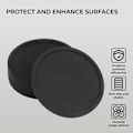 Miniatyrbillede 3 af 7: 6 Kopper Pad Mat Sort - Rund Silikone Gummikop Underlag - Skridsikker til Kaffe Ølglas Vinglas Flaske Hjem & Bar - Silikone Kopmåtter black