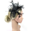 Miniatyrbild 4 av 4: Kvinnlig Fascinator Hatt Blomma Bröllop Fascinator Hårband Fjäder Flapper Brud Hårprydnad Huvudbonader Pillbox Hatt Bowler Mini Topphatt