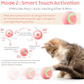 Miniatyrbild 4 av 7: Interaktiv katt leksak boll husdjur leksak boll med LED-ljus automatisk roterande intelligent för katt inomhus, USB-laddningsbar (rosa)