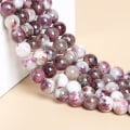 Miniatyrbild 2 av 4: Naturlig sten plommon blomma turmalin äkta runda lösa distanspärlor hälsoädelstenspärlor för smyckestillverkning diy armband tillbehör 5-6mm approx 61pcs Flower Tourmaline