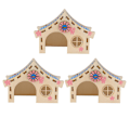 Miniatyrbillede 1 af 5: 3 stk. dyrelegetøj, hamsterhabitat, hamstergemmested, hamsterhytte, hamstergemmesteder
