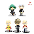Miniatyrbillede 1 af 5: 5 stk. Anim One Punch Man Figur Saitama Actionfigur Samleobjekt Legetøjsgaver Pattern 2(5pcs) Multicolor