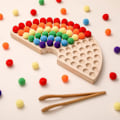 Pikkukuva 5 / 5: 1/2/3 Puinen leikkiruuvihelmi värilajittelun lelut rainbow 1Set