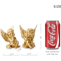 Miniatyrbillede 4 af 5: Sæt med 2 gyldne engle i harpiks, statue, indendørs og udendørs dekoration til hjem og have