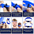 Miniatyrbillede 3 af 5: Halsudskæringsbarberingsskabelon og frisørguide, justerbart buet holdbart silikonehårbånd til DIY-hårklipning Tone og tilspidsningsguide til klip Blue