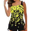 Baddräkt för kvinnor Tankini Baddräkt Toppar Shorts Set Plus Size Gul Yellow M