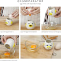 Miniatyrbillede 4 af 8: Æggeseparator, Keramisk æggeblomme æggehvideseperator, Bærbar køkkenudstyr bageværktøj Yellow