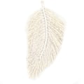 Miniatyrbild 1 av 4: Macramé väggdekoration blad fjäder boho dekor bomullssnöre nordisk stil vävnad leksak barnrum tofsar dekor hem White