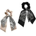 2-pack knutna rosett hår elastiska hår scarf hår band scrunchie hästsvans hållare för kvinnor och flickor Style 2