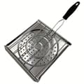 Miniatyrbillede 1 af 9: Brødrister til komfur i rustfrit stål med foldbart håndtag til camping og køkken 21.49x19.99cm Silver