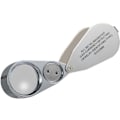 Pikkukuva 3 / 6: Kultaseppien Luppi 40X Suurennos Metalli Taittuva Luppi LED-Valolla &