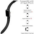 Miniatyrbillede 2 af 5: Sort/brun Kompatibel med Apple Watch-rem 38/40/41 mm, læder-FQ2-