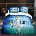 Miniatyrbild 1 av 2: Player K3# 3D Tre-delad Set Storlek Fotbollsserien C Ronaldo Täcke Hemtextil