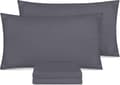 Pillowcase 4-pack - Standard size 50x75 cm - 100% brushed microfiber pillowcases with envelope closure - Wrinkle, fade and stain resistant pillowcases Gray