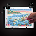 Miniatyrbillede 3 af 8: Lysplade A4 LED 3-trins Dæmper Lysbord Tegneplade Bærbar Diamond Painting-X72-