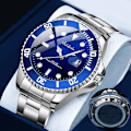 Miniatyrbillede 4 af 5: Halloween Gave Green Submariner Automatisk Mekanisk Ur Sort Submariner Herre Business Ur Rustfrit Stål Armbånd Lysende Vandafvisende