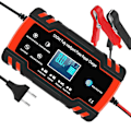 Miniatyrbillede 1 af 5: 8A 12V/24V intelligent bil- og motorcykelbatterilader, 3-trins batterilader og automatisk reparationsfunktion lastbil, AGM, Gel, våd, SLA