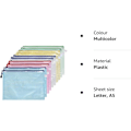 Miniatyrbillede 7 af 10: 10 stk A5 Plastlommer, Zip-poser A5 Net Dokumentmappe til Filopbevaring, Skole