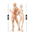 Miniatyrbild 5 av 5: Kroppsmodell, Konstnärsmodell Blockhuvud Ledad Mannekäng Ritfigurer Man+Kvinna Set (grå)-FQ3-