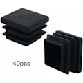 Miniatyrbillede 2 af 4: 40 stk firkantede plastpropper 20 mm x 20 mm sorte firkantede rørpropper firkantede rørindsatser plastendestykker til møbelben skabsreoler stolben