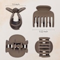 Pikkukuva 4 / 5: Hårklämmor med dubbla rader tänder Små klämmor för tunt hår 4-pack 1,6\" Medium Matt Halkfri kort hårtillbehör för kvinnor och flickor