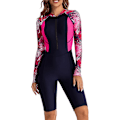Miniatyrbillede 3 af 5: Dame Ét-delt Boyleg Sportsbadedragt Langærmet Badedragt UV-Beskyttelse Rash Guard Surfing Dykkerdragt Atletisk Badedragt_ll Farve 03-FQ5- Color 03 M