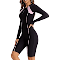 Miniatyrbillede 4 af 5: Dame One Piece Boyleg Sportsbadedragter Langærmet Badedragt UV-Beskyttelse Rash Guard Surfing Dykkerdragt Atletisk Badedragt_ll Farve 04-FQ5- Color 04 XXL