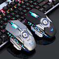 Miniatyrbillede 5 af 5: Programmerbar RGB gamingmus med køleblæser, 6400 DPI 4-justerbar kablet optisk letvægts gamingmus med 7 knapper RGB-markiseffekt grey