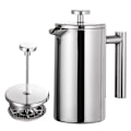 Miniatyrbillede 1 af 10: 350 ml dobbelt væg rustfrit stål fransk presse kaffemaskine med rustfrit stål filter, kaffekande isoleret kaffekande Presse Filterkande Kaffepresse