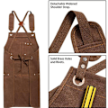 Miniatyrbild 9 av 9: Waxed Canvas Carpenter Apron for Men and Women | Durable Work Apron with Pockets | Back Support Straps | Adjustable Tool Apron-FQ4-