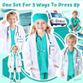 Miniatyrbild 2 av 8: Läkare Utklädnad för Barn - Scrubs, Stetoskop, Labbrock - Halloween Kostym, Yrkesdag Kostym för Flickor 3-12 år 3-4 T 3-4 T Green
