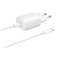 20W Snabbladdningsadapter för Samsung + 1M Kabel Vit 25W + 1m kabel