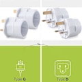 Pikkukuva 2 / 5: 2x Reseadapter Adapterliitäntä Englantiin - Matkakäyttöinen Virta EU:sta UK-pistorasiaan - Matkakäyttöinen Valkoinen - Perfet