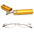 Reading glasses with strength (+1.0 - +4.0) with portable metal case