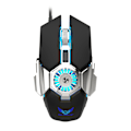 Miniatyrbillede 1 af 5: Programmerbar RGB gaming mus med køleblæser, 6400 DPI 4-justerbar kablet optisk letvægts gaming mus med 7 knapper RGB markiseeffekt black