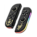 Miniatyrbild 1 av 4: BT 5.2 RGB LED-switch L/R JoyCon-spelkontroll för Nintendo Switch/Lite/Oled JoyCon-spelkontroller med dubbel vibration (svart guld)
