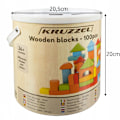 Miniatyrbild 5 av 9: 100 Wooden Building Blocks in Bucket with Sorting Lid
