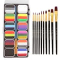 Nationaldags regnbue ansigtsmaling kostume ansigtskropsmakeup, med 10 pensler-X46-
