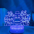 Miniatyrbillede 1 af 5: Nattlampe Anime Five Nights at Freddy's Soveværelseslampe Dekoration Fødselsdagsgave Five Nights at Freddy's 7 Farver Akryl Lys til Børn