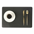 Miniatyrbild 1 av 5: 4-pack Bordstabletter i Konstläder Rektangulär Svart 43x30cm