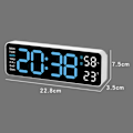 Miniatyrbild 2 av 4: Stor digital väggklocka, extra stor LED-display, automatisk sommartid, datum, inomhustemperatur, 24-timmars elektronisk väggklocka