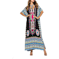 Miniatyrbillede 1 af 5: Etnisk Print Løs Kaftan Sommer Lang Nederdel-X71-