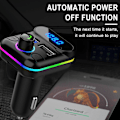 Pikkukuva 5 / 5: Auton Bluetooth 5.0 Langaton Handsfree Auton FM-lähetin Vastaanotin Radio MP3-sovitin Soitin 2 USB-laturi KitNUO0412