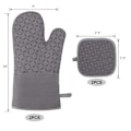 Miniatyrbild 4 av 5: KCVV Ugnhandskar - Ugnhandskar - Ugntillbehör - Isolerande Handskar 4-pack - Hög Temperaturbeständighet upp till 290°C - Grå