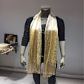 Miniatyrbillede 1 af 2: Sjal Wrap Tørklæde Kunstig Polyester Garn Let Wrap Tørklæde til Forår Efterår Guld-X72-