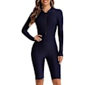 Miniatyrbillede 1 af 5: Dame Ét-delt Boyleg Sportsbadedragter Langærmet Badedragt UV-Beskyttelse Rash Guard Surfing Dykkerdragt Atletisk Badedragt_ll Farve 01-FQ5- Color 01 M