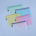 Miniatyrbillede 8 af 10: 10 stk A5 Plastlommer, Zip-poser A5 Net Dokumentmappe til Filopbevaring, Skole